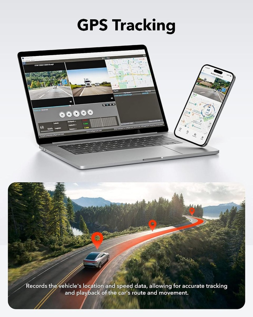 REDTIGER F7NP Dash Cam Front Rear4K Full HD for Cars Wifi GPS