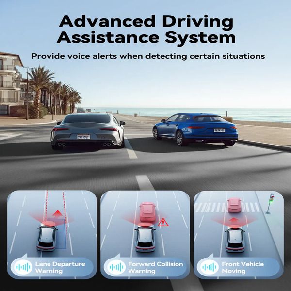 REDTIGER F9 Lite 4K Front Dash Cam - WDR, ADAS Alerts, 24H Parking Monitor