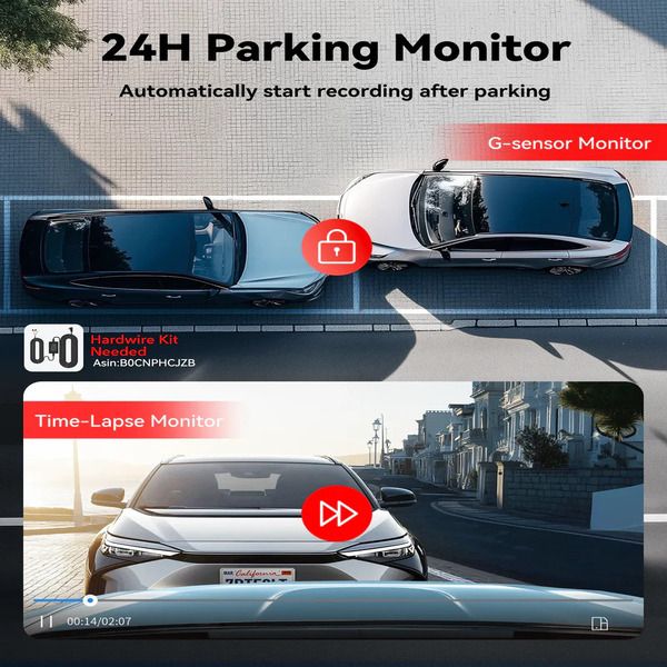 REDTIGER F9 Lite 4K Front Dash Cam - WDR, ADAS Alerts, 24H Parking Monitor