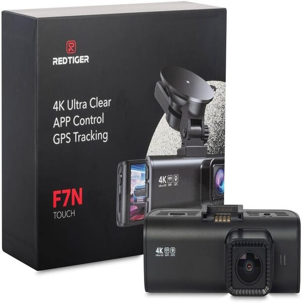 REDTIGER F7N 4K Dual Dash Cam with 64GB Card, Built-in WiFi GPS
