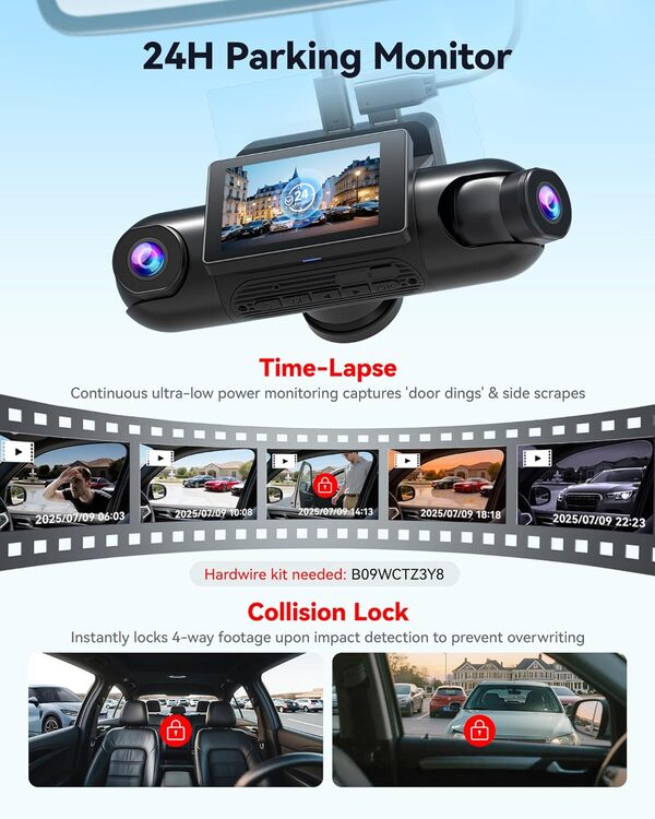 REDTIGER VP40 4-Channel 360 View Dash Cam - 2.5K Front & Rear, 1080P Side  