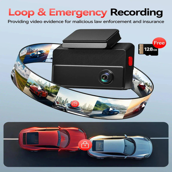 REDTIGER VP20 530 Dash Cam - 3-Channel 2.5K+1080P with IR Night Vision