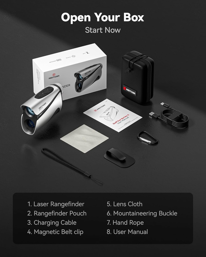 REDTIGER GolfVue Series 2 Golf Range Finder with Slope,, 7X Magnification