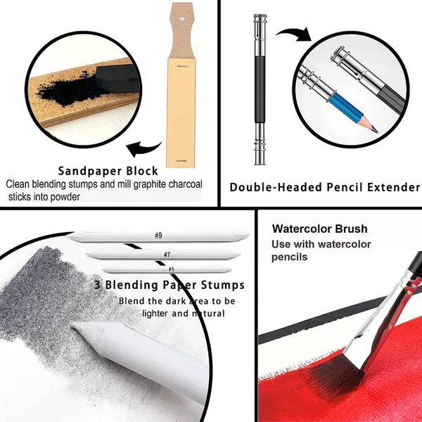 KALOUR 95 Assorted Color Pencil Set- Includes Artist Tools and Much More