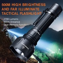 SUPERFIRE C16 Tactical Flashlight - 2700 Lumens, 40W Power, Type-C