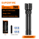 SUPERFIRE L27 Super Bright Flashlight - 1350 Lumens LED Torch with 4 Modes