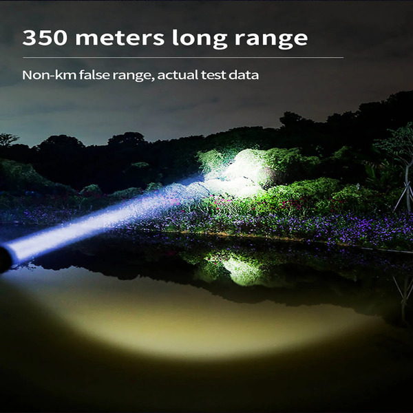 SUPERFIRE R3 Rechargeable LED Flashlight - 2700 Lumens, 36W, 5 Light Modes