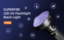 SUPERFIRE UV06 395nm UV Flashlight Torch Ultra Violet Torch