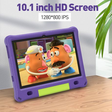 PRITOM Learning Kids Tablet 10.1" HD - 3GB RAM, 64GB Storage, WiFi - Purple