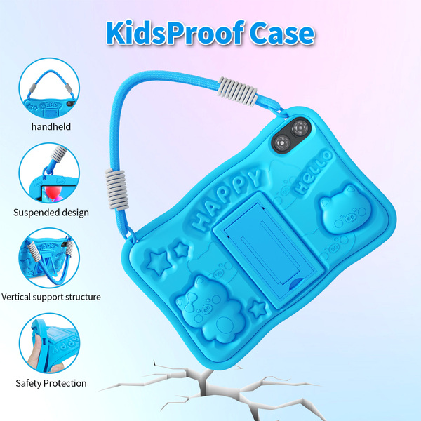 Pritom D11A Kids 10.1" Tablet 3GB+5GB RAM, 32GB ROM, Silicone Case & WI-FI6 - Blue