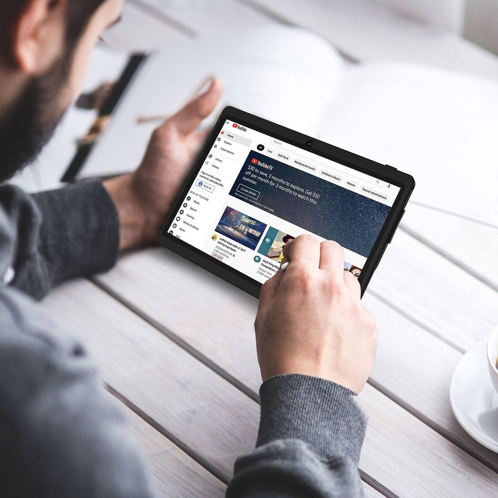 Pritom 7" Tablet 4GB RAM 32GB ROM 3500mAh Battery with Protective Cover - Blue