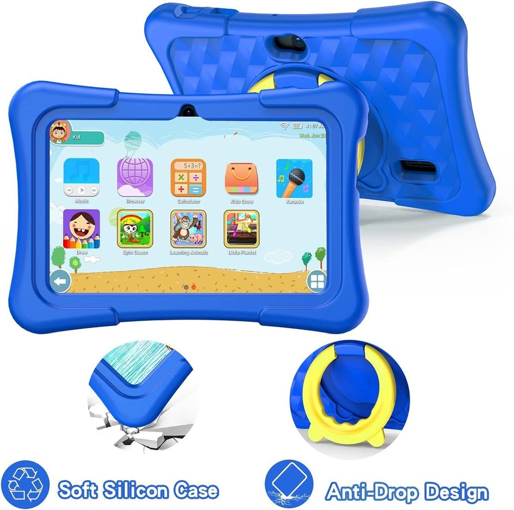 Pritom Smart Tablet for Kids 7" with WiFi 2GB RAM 32GB ROM Parental Control - Blue