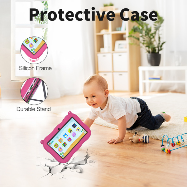 Pritom Smart Kids Panda Tablet 7" WiFi Parental Control 2GB RAM, 32GB ROM - Pink