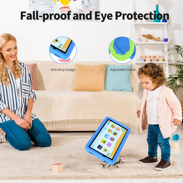 Pritom Tab 8 Pro Kids - 8GB RAM, 64GB ROM, Parental Controls, 5000mAh - Blue