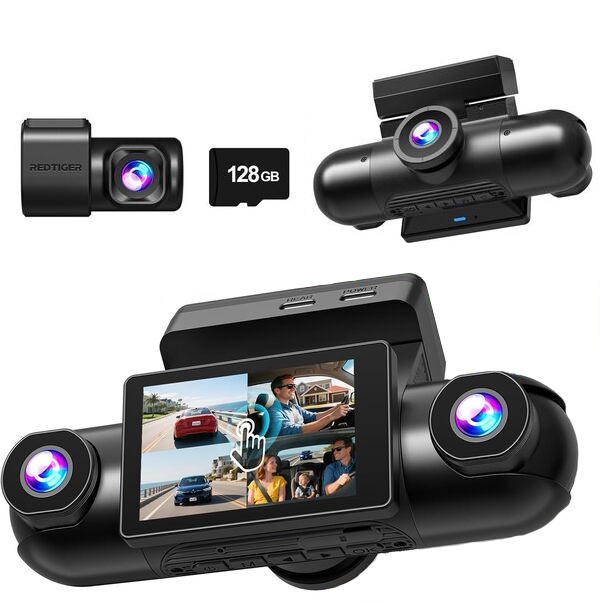 REDTIGER VP40 4-Channel 360 View Dash Cam - 2.5K Front & Rear, 1080P Side  